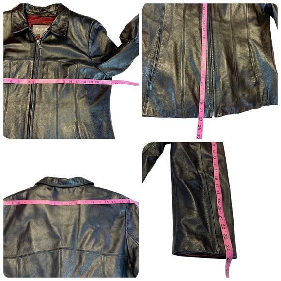 Wilson Black Leather Zip Out Thinsulate Liner Classic Winter Men's Coat XL - Picture 11 of 11